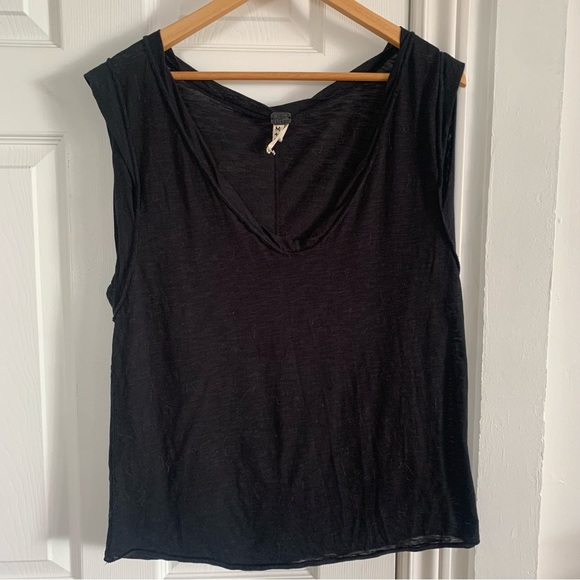 We The Free Black Burnout Sleeveless Shirt - Picture 1 of 10